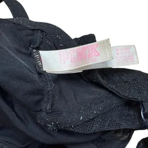 Victorias Secret Pink Black Lace Long line bralette Medium thumbnail 5