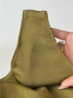 Free People That’s Hot One Shoulder Bodysuit Olive Green Size L thumbnail 9