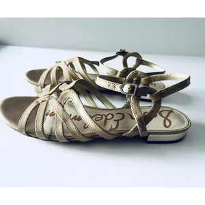 Sam Edelman Daphnie Strappy Patent Leather Tan Brown Sandals Shoes‎ Womens 9.5 thumbnail 4