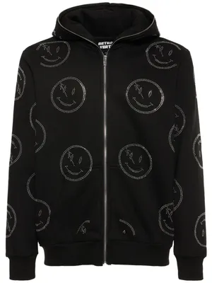 Retrovert All Over Rhinestone Smiley Face Fully Zip thumbnail 2