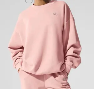 Alo Accolade Crew Neck Pullover Pink Quartz XS thumbnail 1
