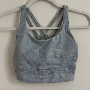 Lululemon Energy Bra Long Line Ice Dye Size 4 Gray thumbnail 3