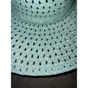 NWOT Foldable Mint Ladies Wide Brim Straw Womens Beach Floppy Summer Sun‎ Visor thumbnail 5