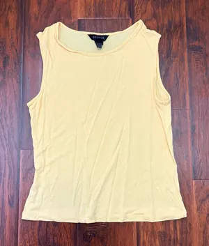 George Size L 12/14 Pale Yellow Sleeveless Knit Tank Top thumbnail 1