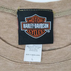 Y2K 2010 Harley Davidson Shirt Tan Size L thumbnail 7