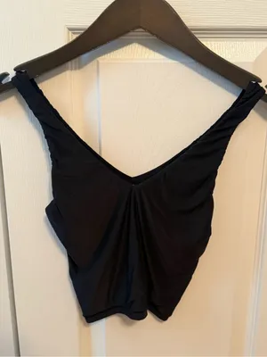 Aerie Smoothez Double V Tank in Black thumbnail 3