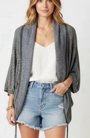 Lululemon Women's Breeze Easy Cardigan Wrap Sweater Gray Size XS / S Oversized thumbnail 1