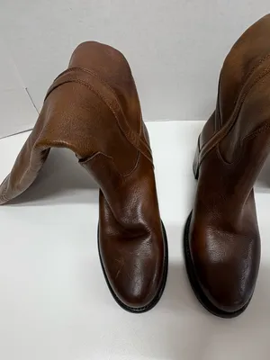 ASH Designer Shoes Cognac Brown Leather Knee -High Boots - Size 38. thumbnail 6