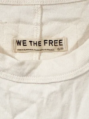 Free People We The Free Cream Ribbed High Neck Sleeveless Tank Size Small NEW thumbnail 2