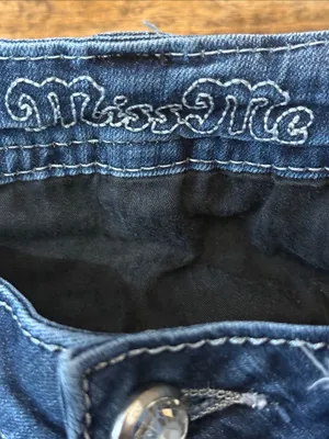 MISS ME Signature Rise 2000s Y2K Embellished Glitzy Sparkly Skinny Jeans 27 thumbnail 6