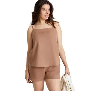 NEW State Of Day Womens Linen Pajama Shorts 100185758MS Natural Umber Brown M thumbnail 6