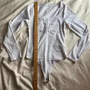 Abercrombie White long sleeve hook and eye bodysuit thumbnail 6