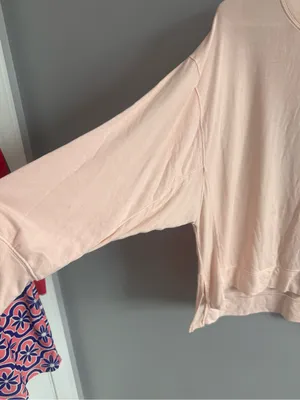 JoyLab Women’s Small Blush Pink Oversized Modal Crewneck Sweatshirt thumbnail 5