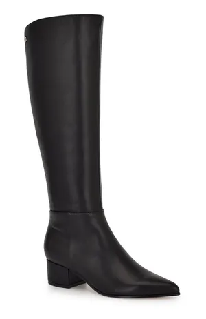 Nine West Women's Morgin Tall Pointy Toe Block Heel Boots- Size 9M thumbnail 1