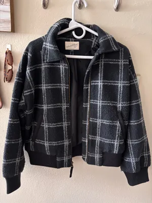 Universal Thread checkered coat thumbnail 1