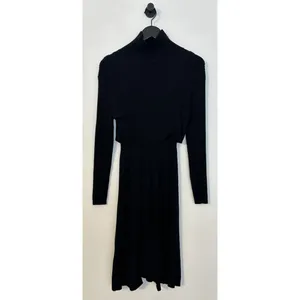 STITCHDROP 2-fer Mock Neck Sweater Dress in Black Size Large thumbnail 3