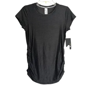 New Balance Isaac Mizrahi Live Shirt Women's Medium Black Striped Tee Activewear thumbnail 12