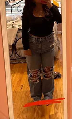 American Eagle High Waist Baggy Straight Jean thumbnail 9