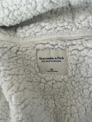Abercrombie & Fitch Y2K Hoodie Womens XS White Sherpa Lined Full Zip Vintage thumbnail 12
