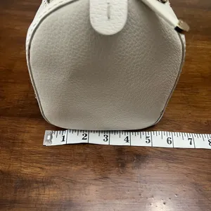 Vintage Y2K Kate Spade White Leather Barrel Satchel Handbag thumbnail 13