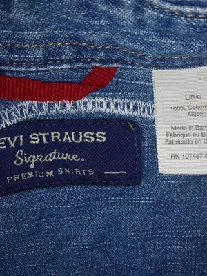 Levis Signature Jeans L Horse Equestrian Scenery Western Shirt Denim Top thumbnail 3