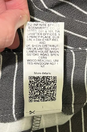 🍙 NWOT SHEIN ICON Gray/White Pinstriped Fit & Flare Pants thumbnail 14