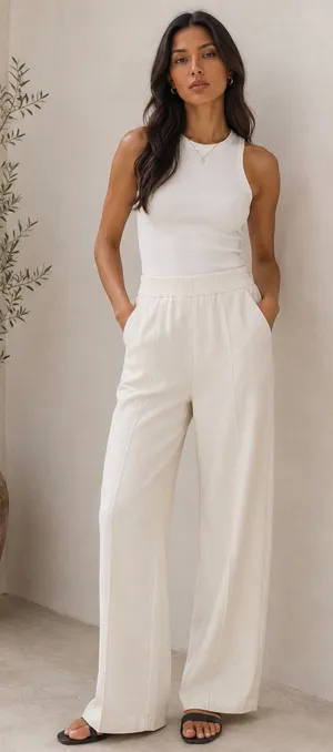 Aritzia Wilfred Limitless Pant Crepette Ivory thumbnail 1