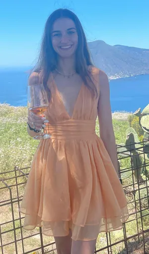 Abercrombie and fitch orange dress thumbnail 1