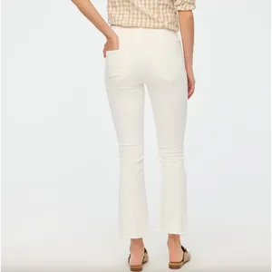 J.Crew Flare Crop White Jean Signature Stretch Denim Mid Rise Womens US 28 thumbnail 2