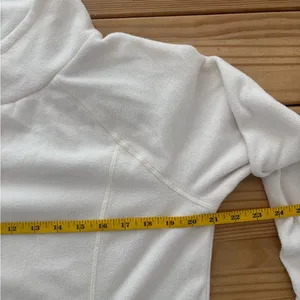 St‎ John's Bay Fleece Pullover Size M White Funnel Neck Thumbhole Sweatshirt thumbnail 7