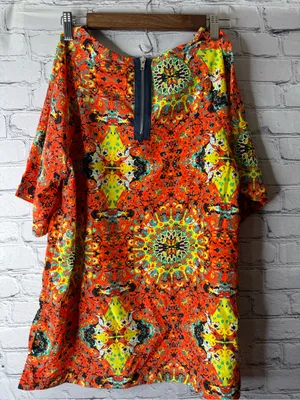 Kut from the cloth Vibrant Orange & Neon Printed Tunic Top medium thumbnail 8