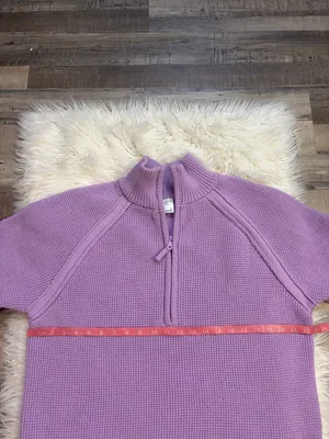 Aerie Offline Cool Down quarter zip slouchy waffle sweater Lively Lilac L thumbnail 9