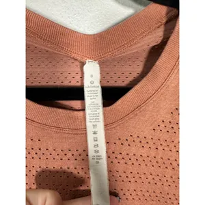 Lululemon Breeze By Long Sleeve Pink Mesh Shirt Size 8 thumbnail 4