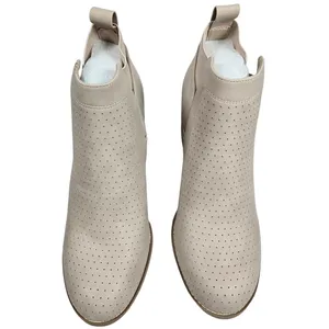 DV by Dolce Vita Gerdy Beige‎ Perforated Wedge Booties Womens 9 Vegan Leather thumbnail 2