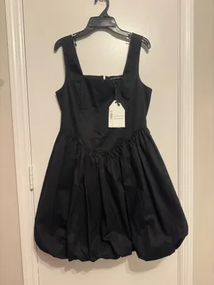 English Factory Women's Poplin Square Neck Bubble Hem Dress Size Small thumbnail 2