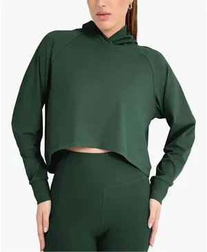Yitty ultra soft hooded Athleisure XXL green crop top thumbnail 1