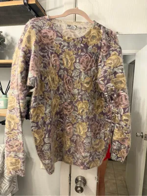Vintage 80’s Rabbit Hair Floral Crewneck Sweater thumbnail 1