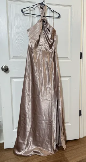 Birdy Grey Satin Halter dress thumbnail 3