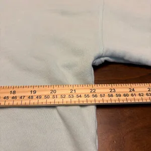 Aerie Hoodie Women S Light Blue Oversized Raw Hem V-Neck Sweatshirt thumbnail 8