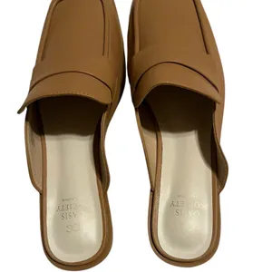 Oasis Society California Tan Vegan Leather Square Toe Block Heel Mules Size 10 thumbnail 5
