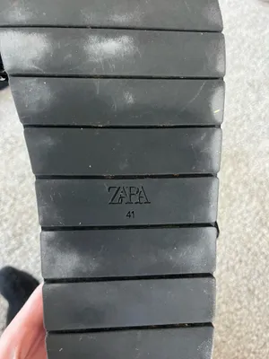 ZARA Sandals Black Leather Flatform thumbnail 5