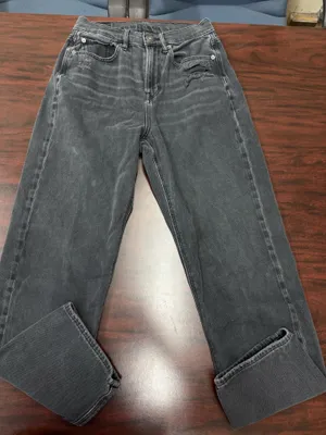 American Eagle Grey Highest Rise 90s Boyfriend Jeans Size 4 thumbnail 1