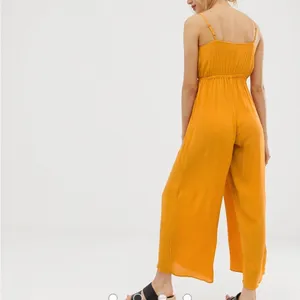 ASOS DESIGN cami jumpsuit with gathered bodice detail mustard size 10 thumbnail 2