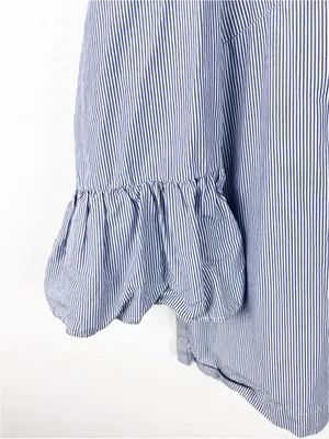 MADEWELL Blue White Striped 100% Cotton 3/4 Bell Sleeves Poplin Top Size Medium thumbnail 8