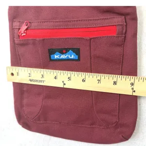 KAVU Keeper Crossbody Bag Maroon Small Canvas‎ Rope Strap Gorpcore Hiking Pouch thumbnail 10
