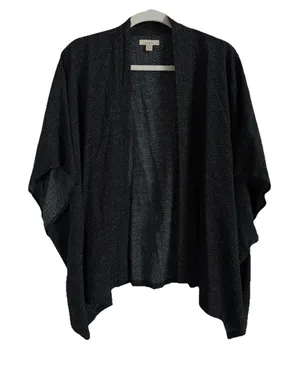 Loft Black‎ Cardigan Women's One Size Dot Print Open Front Slouchy Batwing Boho thumbnail 1