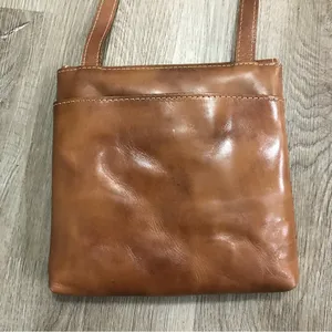 Patricia Nash Italian Leather Brown Old World Map Print Crossbody Bag Purse thumbnail 8