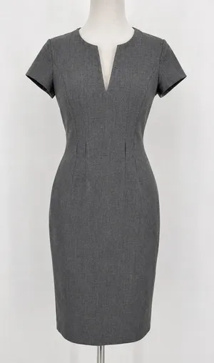 Ralph Lauren Black Label Wool Sheath Dress Size 4 Gray Workwear‎ Minimalist Chic thumbnail 1