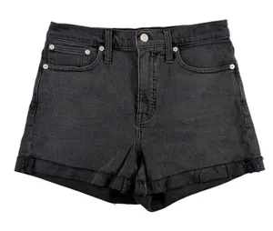 Madewell High-Rise Denim Shorts Black‎ Size 26 K6156 Rolled Hem Comfort Stretch thumbnail 1