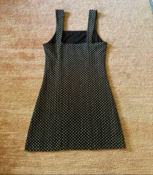 Free People Black Cream Textured Knit Mini Dress Size M thumbnail 7